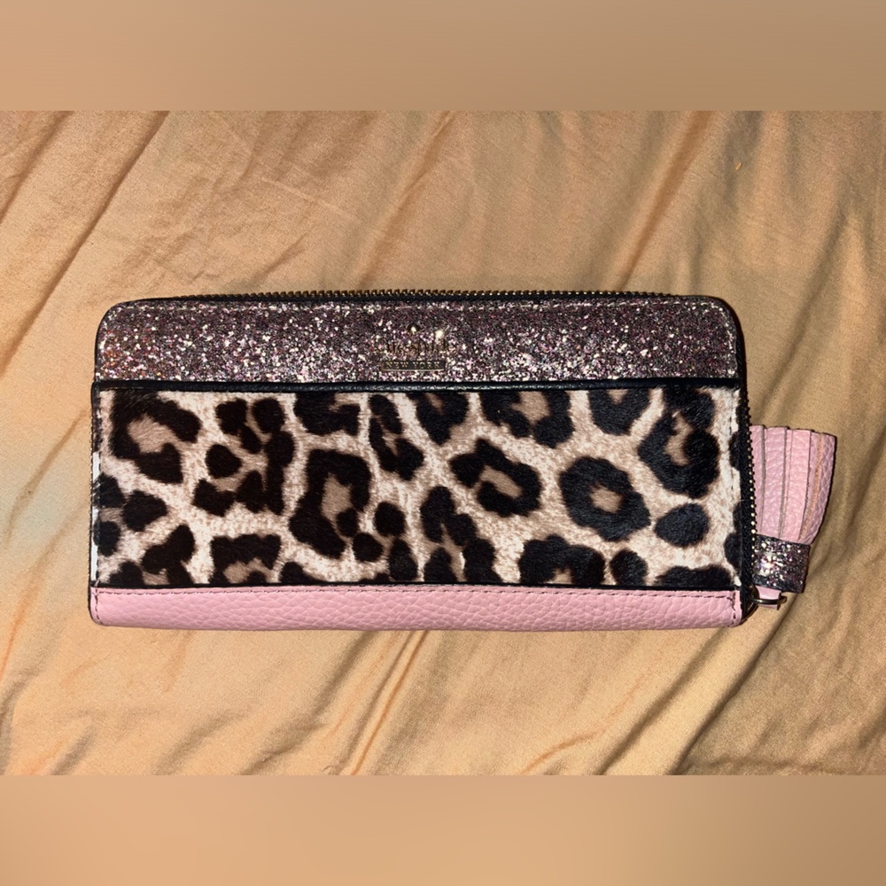 Kate spade leopard pink wallet